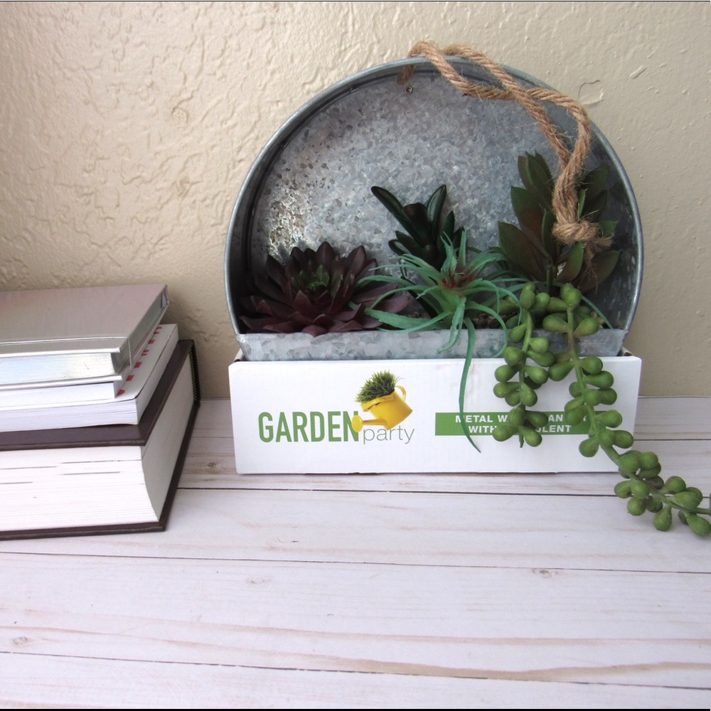 Galvanized Hanging Succulent Garden Planter - Picture 6 of 8